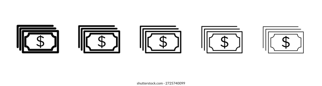 Icono de efectivo para Diseños gráficos. Diseño de Vector de iconos