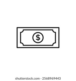 Cash icon Isolated flat vector in outline