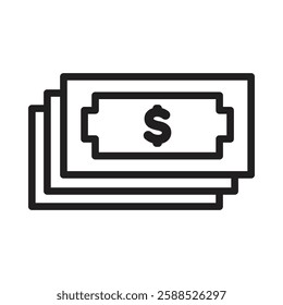 Cash Icon Isolated flat vector in outline