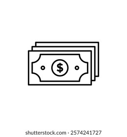 Cash icon linear logo isolated