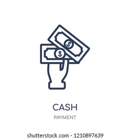Cash icon. Cash linear symbol design from Payment collection. Simple outline element vector illustration on white background.