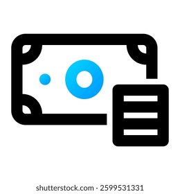 Cash Icon. Cash, Money, Currency, Payment, Savings, Wealth, Income, Fund. Vector Icon Illustration