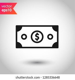 Cash icon. Money icon. Cash outline sign
