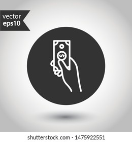 Cash icon. Money icon. Cash outline sign. Round icon design. Flat icon