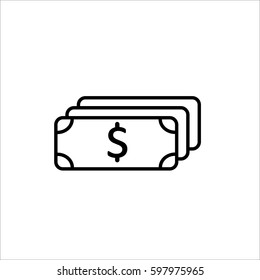 cash icon on white background