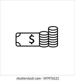 cash icon on white background