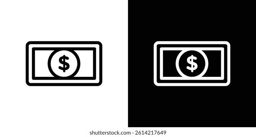 Cash icon outline collection for web design
