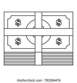 Cash icon. Outline illustration of cash vector icon for web