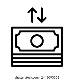 Icono de efectivo. Estilo de esquema. Vector. Aislar sobre fondo blanco.