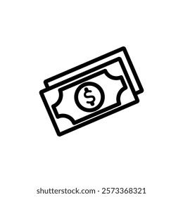 Cash icon Outline thin set