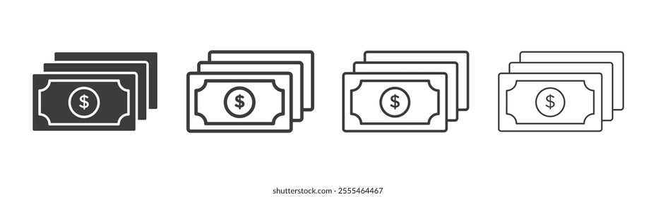 Cash icon pack. vector illustration