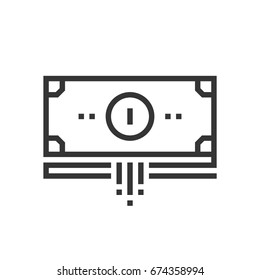 Cash icon, part of the square icons, car service icon set. The illustration is a vector, editable stroke, thirty-two by thirty-two matrix grid, pixel perfect file.
