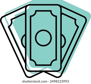 Cash Icon for Physical Money and Financial Transactions