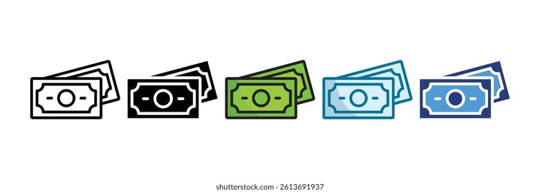 Cash Icon Set Multiple Style Collection