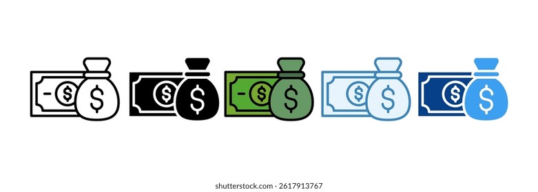 Cash Icon Set Multiple Style Collection