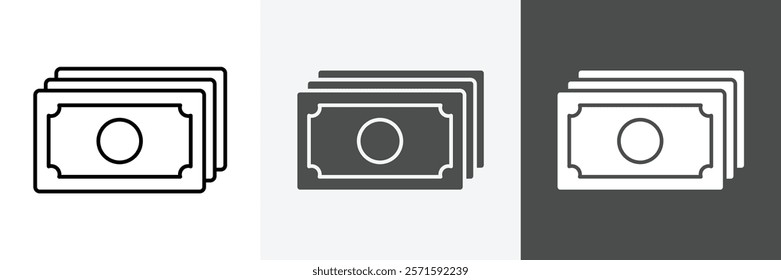 Cash icon set vector art