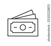 Cash icon. simple thin line icon.