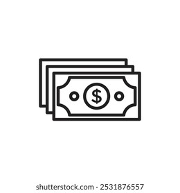 Cash icon Simple thin outline