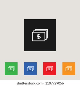 Cash icon, stock vector illustration, EPS10.