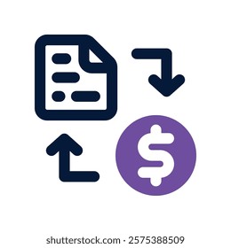 cash icon. vector dual tone icon for your website, mobile, presentation, and logo design.