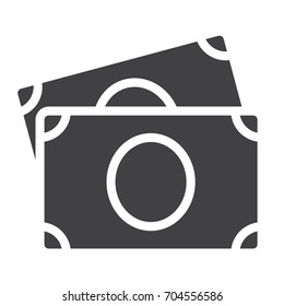 Cash icon vector, filled flat sign, solid pictogram isolated on white. Paper money symbol, logo illustration. Pixel perfect vector graphics
