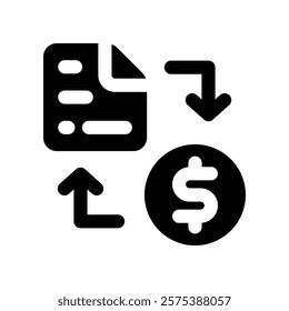 cash icon. vector glyph icon for your website, mobile, presentation, and logo design.