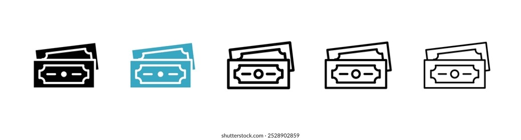 Cash icon vector illustration set
