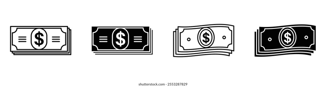 Conjunto de Vectores de icono de efectivo. EPS10