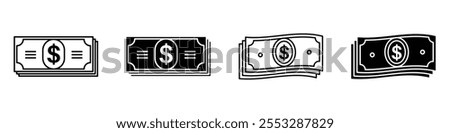 Cash icon vector set. EPS10