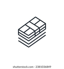 icono de caja. vector.Curso editable.Signo de estilo lineal para uso de diseño web,logotipo.Ilustración de símbolo.