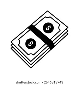cash icon with white background vector stock illustration