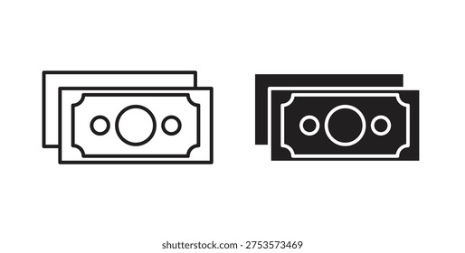 Cash icons silhouettes. Vector elements for design.