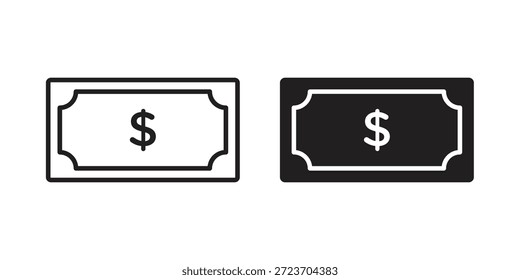 Colección de Vector de iconos de efectivo para Diseños web. iconos planos