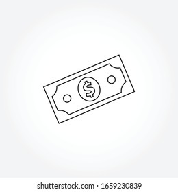 Cash isolated vector line icon