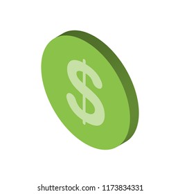 Cash isometric left top view 3D icon