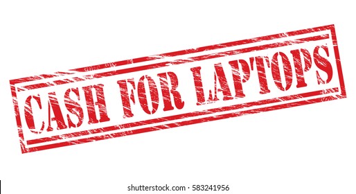 cash for laptops red vector stamp on white background