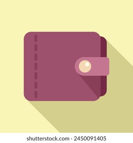 Cash leather wallet icon flat vector. Online store buy. Market service order