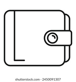 Cash leather wallet icon outline vector. Online store buy. Market service order