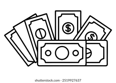 Cash Line Art Illustration in Modern Financial Branding Concepts (3)