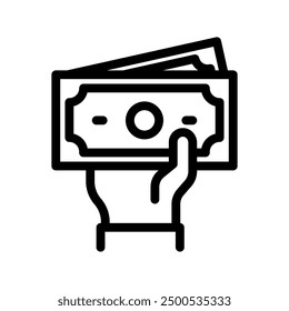 Gráfico de Vector de ilustración de icono de línea de efectivo. Gráfico simple del Vector de la ilustración del elemento, conveniente para el App, los Sitios web, y las presentaciones aisladas en el fondo blanco