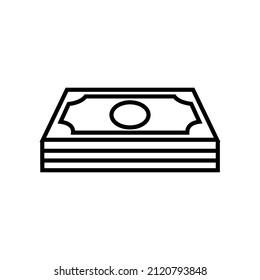 Icono de línea de efectivo, logotipo de contorno vectorial aislado en fondo blanco