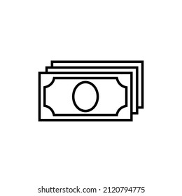 Cash line icon, vector outline logo isolated on white background