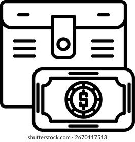 Cash Line vector Icon Design