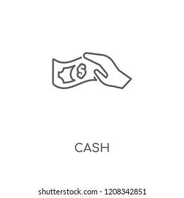 Cash linear icon. Cash concept stroke symbol design. Thin graphic elements vector illustration, outline pattern on a white background, eps 10.