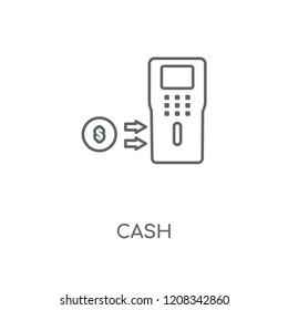 Cash linear icon. Cash concept stroke symbol design. Thin graphic elements vector illustration, outline pattern on a white background, eps 10.