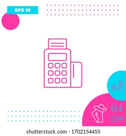 Máquina de efectivo, icono de línea ATM - elementos para su diseño