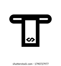 Cash machine ATM withdrawal vector icon. EPS vector icon.