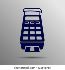 cash machine blue on a gray background