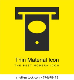 Cash machine bright yellow material minimal icon or logo design