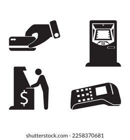 máquina de efectivo y tarjeta,diseño de ilustración de vector de icono